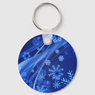 Blauwe sneeuwvlokken sleutelhanger