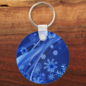 Blauwe sneeuwvlokken sleutelhanger (Voorkant)