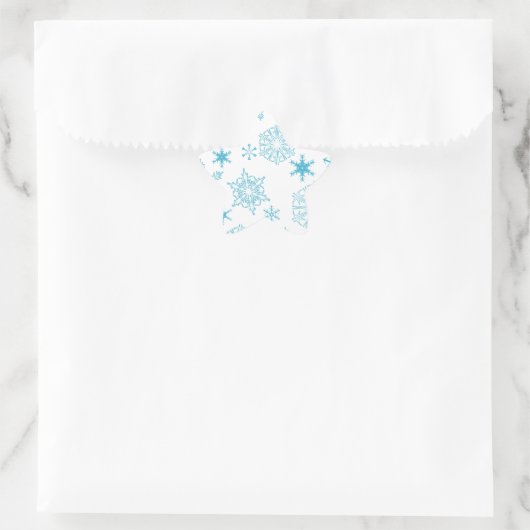 blauwe sneeuwvlokken ster sticker (Tas)