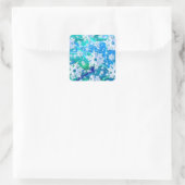 Blauwe sneeuwvlokken Stickers (Tas)