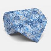 Blauwe sneeuwvlokken stropdas (Opgerold)