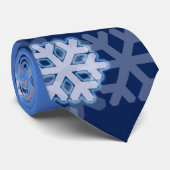 Blauwe sneeuwvlokken stropdas (Opgerold)