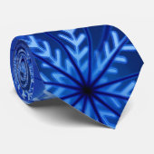 Blauwe sneeuwvlokken stropdas (Opgerold)