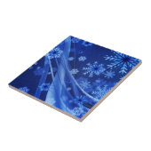 Blauwe sneeuwvlokken tegeltje (Zijkant)