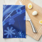 Blauwe sneeuwvlokken theedoek (Quarter Fold)