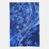 Blauwe sneeuwvlokken theedoek (Verticaal)