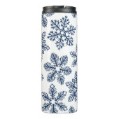 Blauwe sneeuwvlokken thermosbeker (Achterkant)