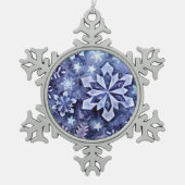 Blauwe sneeuwvlokken tin sneeuwvlok ornament (Voorkant)