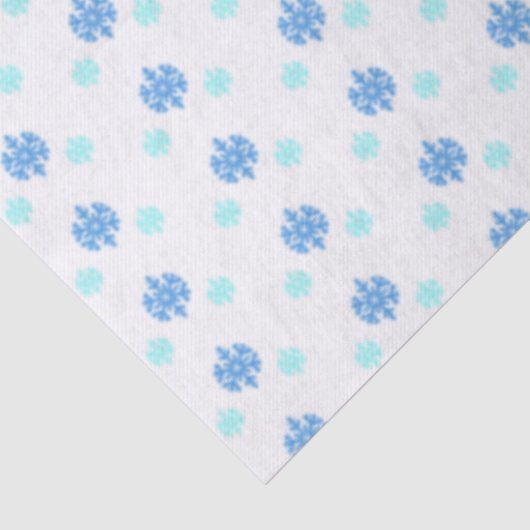 Blauwe sneeuwvlokken tissuepapier (Detail)