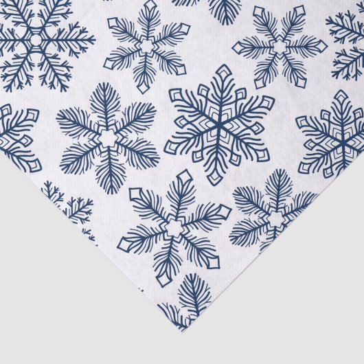 Blauwe sneeuwvlokken tissuepapier (Detail)