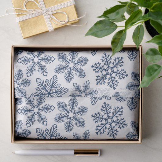 Blauwe sneeuwvlokken tissuepapier (Geschenk)