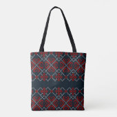 Blauwe sneeuwvlokken tote bag (Achterkant)