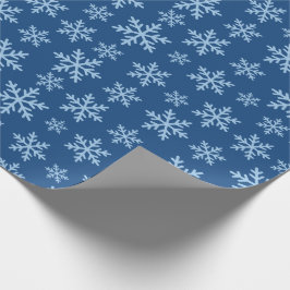Blauwe sneeuwvlokken voor Feestelijke Vakantie Gif Cadeaupapier