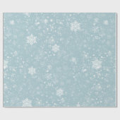 blauwe sneeuwvlokken voor kerstmis cadeaupapier (Vlak)