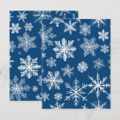 Blauwe Sneeuwvlokken Winter Briefkaart (Voorkant / Achterkant)