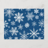 Blauwe Sneeuwvlokken Winter Briefkaart (Achterkant)