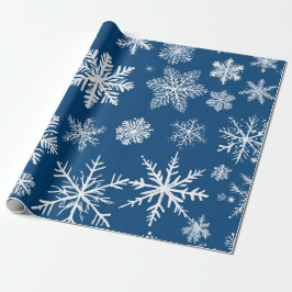Blauwe Sneeuwvlokken Winter Cadeaupapier