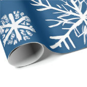 Blauwe Sneeuwvlokken Winter Cadeaupapier (Rol Hoek)