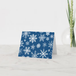Blauwe Sneeuwvlokken Winter Feestdagen Kaart