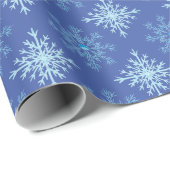 Blauwe sneeuwvlokken Winter Gift Cadeaupapier (Rol Hoek)