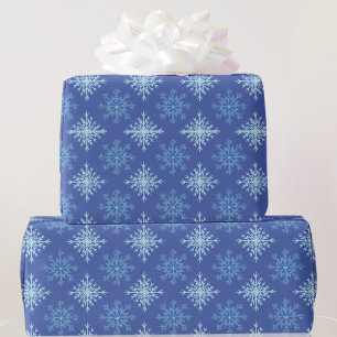 Blauwe sneeuwvlokken Winter Gift Cadeaupapier