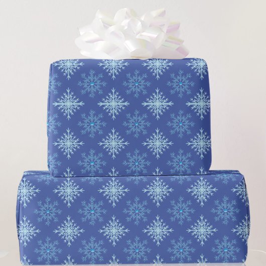 Blauwe sneeuwvlokken Winter Gift Cadeaupapier