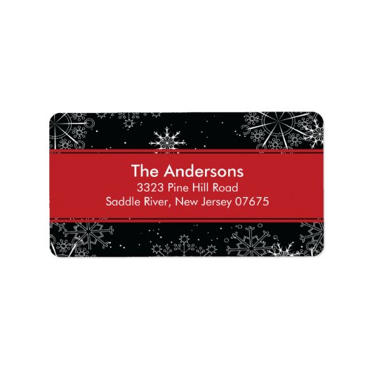Blauwe Sneeuwvlokken Winter Vakantie Retouradres Etiket (Voorkant)