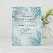 Blauwe sneeuwvlokken Winter Wonderland Holiday Par Kaart (Staand voorkant)