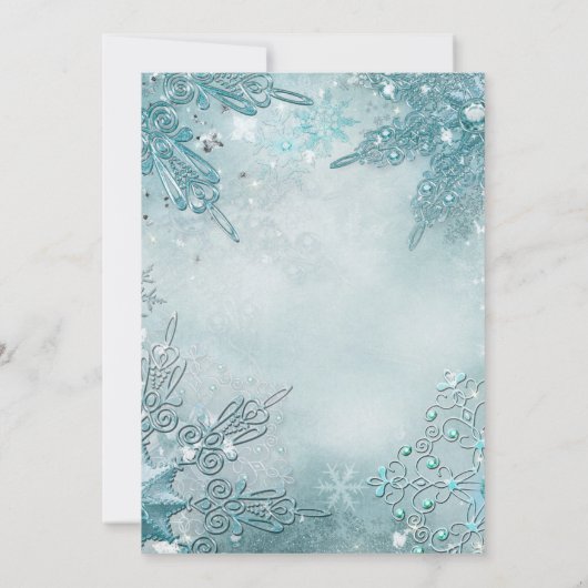 Blauwe sneeuwvlokken Winter Wonderland Holiday Par Kaart (Achterkant)