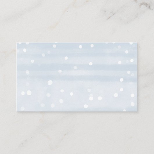 Blauwe sneeuwvlokken WinterBaby shower Luieraffle Informatiekaartje (Achterkant)