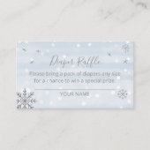 Blauwe sneeuwvlokken WinterBaby shower Luieraffle Informatiekaartje (Voorkant)