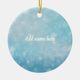 Blauwe Sneeuwvlokker Ornament - Voeg Uw Naam Toe