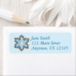 Blauwe sneeuwwinter Snowflake Hanukkah Chanukah Etiket<br><div class="desc">Retouradreslabels zijn voorzien van een matblauwe kerstsneeuwvlok suikerkoekje. Creëer van een originele markeringsillustratie. Zie je niet wat je zoekt? Hulp nodig bij maatwerk? Neem contact op met Rebecca om iets speciaal voor jou te laten ontwerpen.</div>