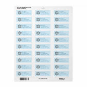 Blauwe sneeuwwinter Snowflake Hanukkah Chanukah Etiket (Full Sheet)