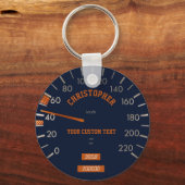 Blauwe snelheidsmeter op dashboardSleutelhanger Sleutelhanger (Voorkant)