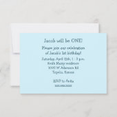 Blauwe Snips en Slakken Birthday Party Kaart (Achterkant)