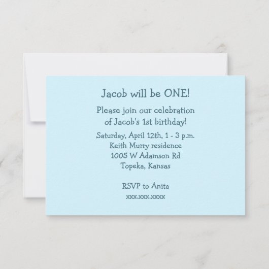 Blauwe Snips en Slakken Birthday Party Kaart (Achterkant)