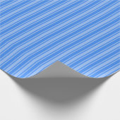Blauwe snoepjes strepen cadeaupapier (Hoek)