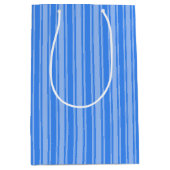 Blauwe snoepjes strepen medium cadeauzakje (Voorkant)