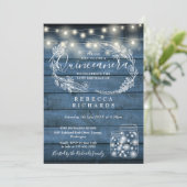 Blauwe snoerlampen Metselwerkpotten Quinceañera 15 Kaart (Staand voorkant)