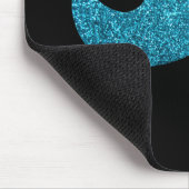 Blauwe snor (Faux Glitter Graphic) Muismat (Hoek)