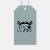 Blauwe snor je een vraag Humor Vaderdag Cadeaulabel (Voorkant)