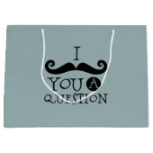 Blauwe snor je een vraag Humor Vaderdag Groot Cadeauzakje (Voorkant)