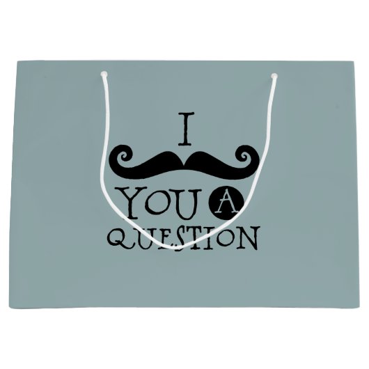 Blauwe snor je een vraag Humor Vaderdag Groot Cadeauzakje (Voorkant)