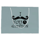 Blauwe snor je een vraag Humor Vaderdag Groot Cadeauzakje (Achterkant)