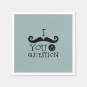 Blauwe snor je een vraag Humor Vaderdag Servet (Voorkant)