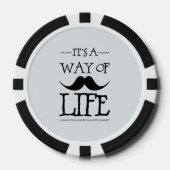Blauwe Snor Levensstijl Poker Chips (Voorkant)