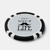 Blauwe Snor Levensstijl Poker Chips (Enkel)