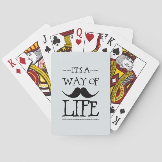 Blauwe Snor Levensstijl Pokerkaarten (Achterkant)