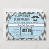 Blauwe snor & Stropdas Babyschoenen Kaart (Voorkant)